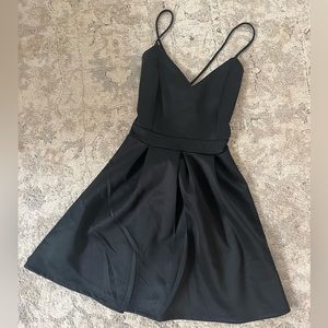 Black fit and flare mini dress